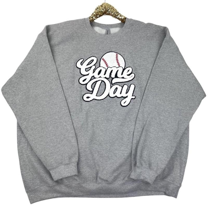Baseball Game Day Patch Sweatshirt T-Shirts, Hoodie | RetroVerseTees.com