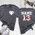 Baseball Heart Shirt With Custom Number And Name, Personalized Baseball Tshirt, Baseball Mom Shirt, Baseball Team Outfit,...