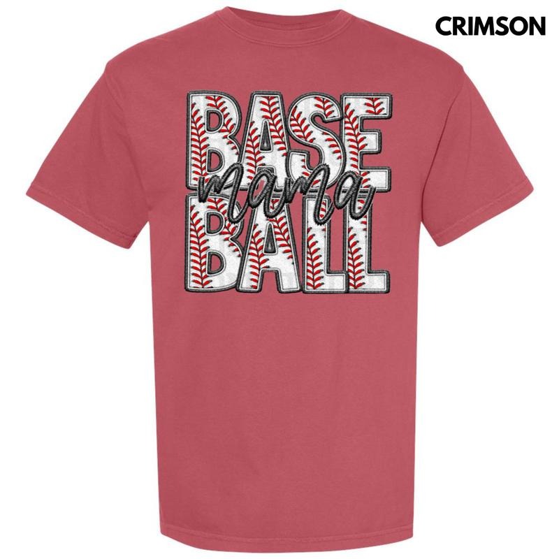 Baseball Mama Faux Embroidery Comfort Colors T-Shirt 'NLB' Hoodie, Sweatshirt | RetroVerseTees.com