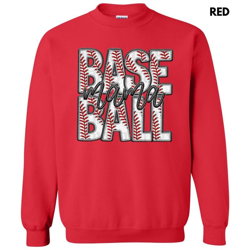 Baseball Mama Faux Embroidery Sweatshirt 'NLB' T-Shirts, Hoodie | RetroVerseTees.com