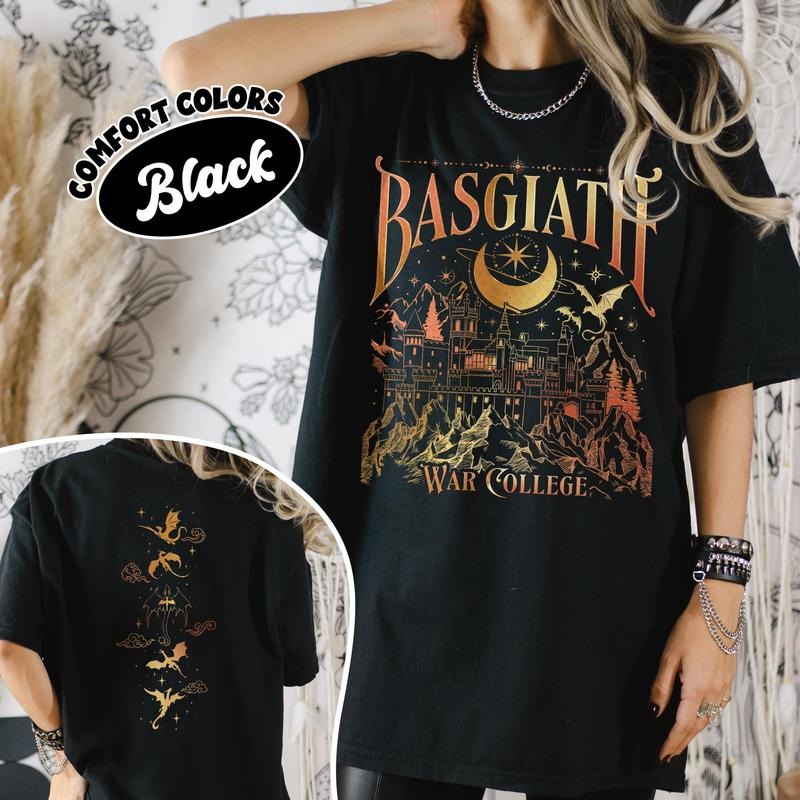 Basgiath War College 2 Sided Shirt, Vintage Dragon Rider TShirt, Fourth Wing Riders Quadrant,Trendy Book Merch,Bookish...
