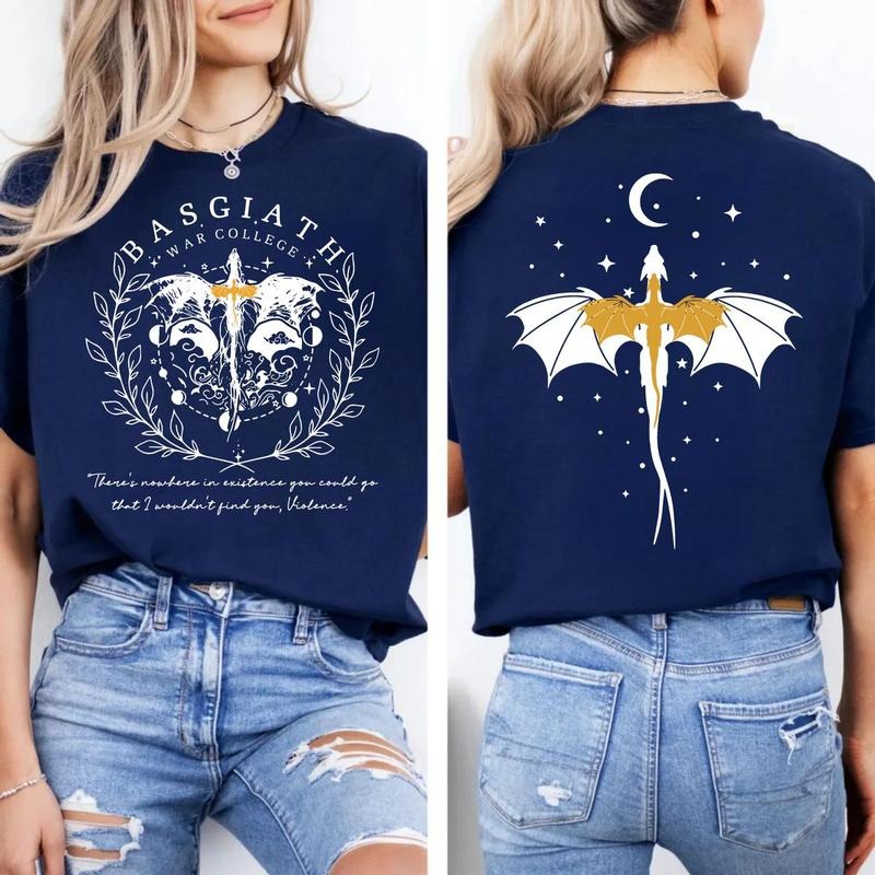 Basgiath War College 2 Sided Sweatshirt, Fourth Wing Sweatshirt, Dragon Sweatshirt, Fantasy Reader Shirt, Bookish Dragon...