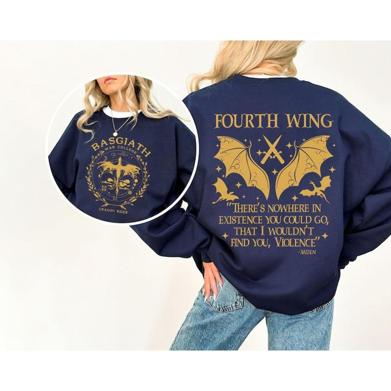 Basgiath War College Shirt, Fourth Wing Shirt, Dragon Rider Violet Sorrengail Xaden Riorson Fantasy Bookish, Empyrean...