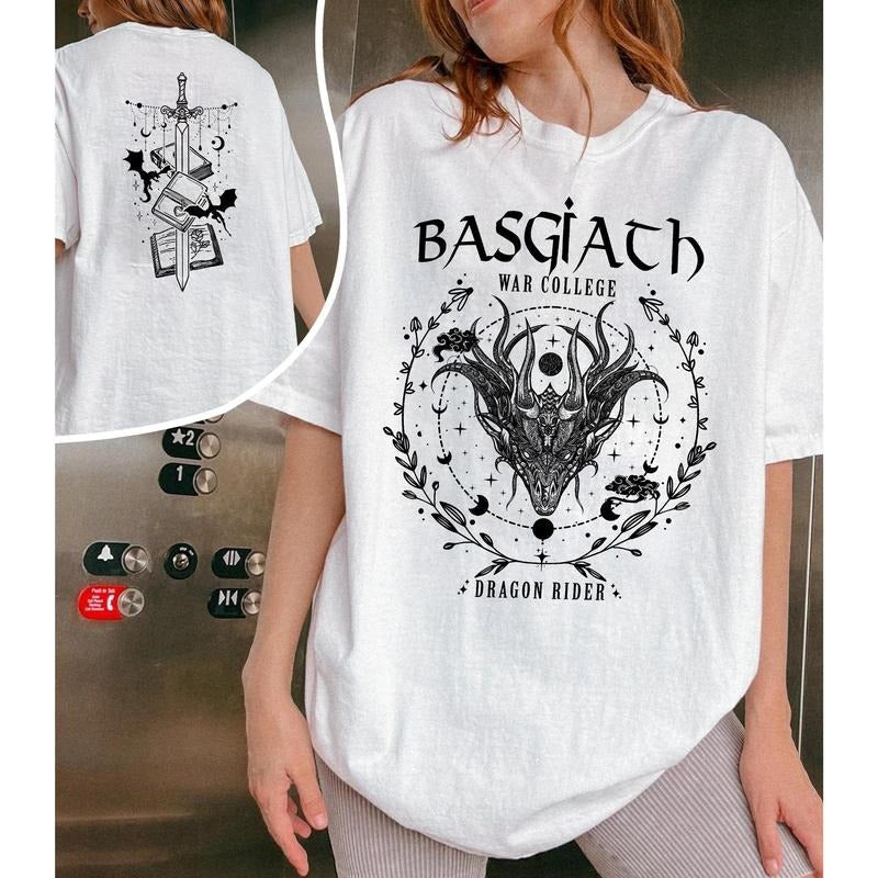 Basgiath War College T-Shirt , Fourth Wing Dragon Tee , Reader Gift Hoodie, Sweatshirt | RetroVerseTees.com