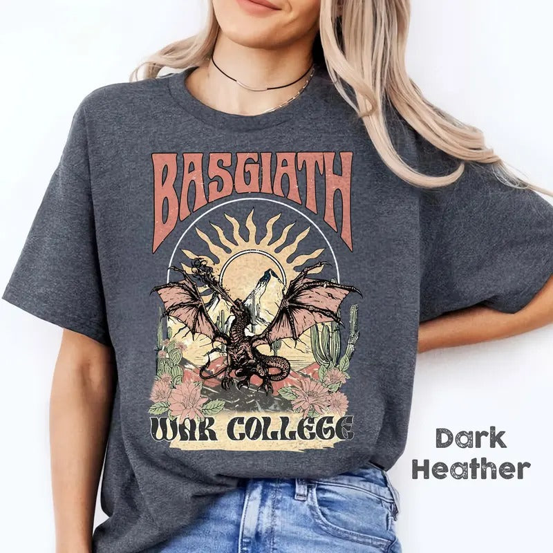 Basgiath War College T-Shirt, Fourth Wing Shirt, Dragon Rider, Violet Sorrengail For Reader, Fantasy Bookish Shirt,...
