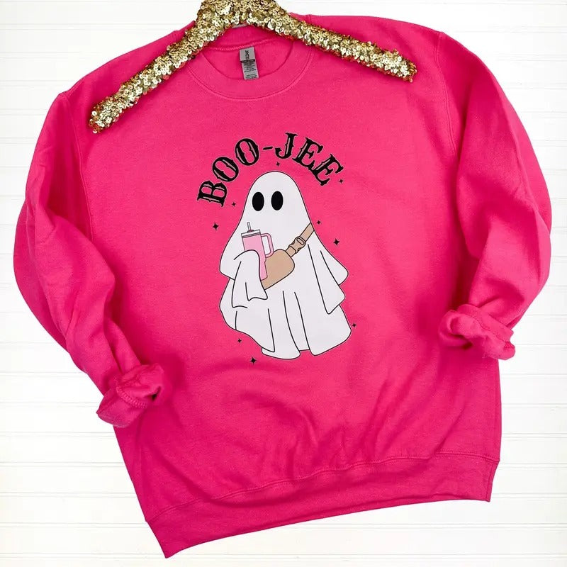Basic BOO-JEE Ghost Sweatshirt T-Shirts, Hoodie | RetroVerseTees.com
