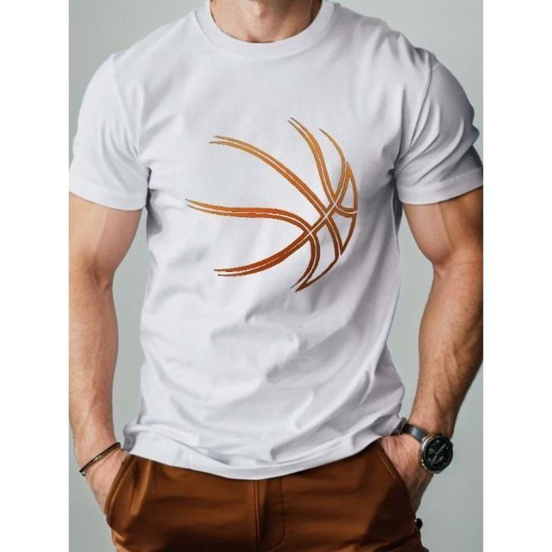 Basketball Lines Pure Cotton Men's Tshirt Comfort Fit Made in USA Hoodie, Sweatshirt | RetroVerseTees.com