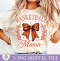 Basketball Mama T-Shirt, Coquette Basketball Bow T-Shirt, Basketball T-Shirt, Basketball Bow T-Shirt, Fall Coquette Bow...