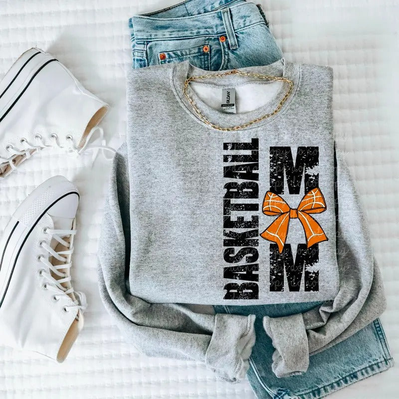 Basketball Mom Bow DTF Transfers - THIS IS NOT A SHIRT Hoodie, Sweatshirt | RetroVerseTees.com