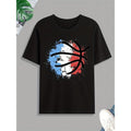Basketball Print Tee Shirt, Tee For Men, Casual Short Sleeve T-shirt For Summer Spring Fall, Tops As Gifts Made in USA...