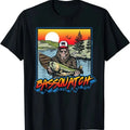 Bassquatch! Funny Bass Fishing Sasquatch Retro 80s Fisherman T-Shirt Menswear Top Underwear Tshirt Streetwear Shoe...