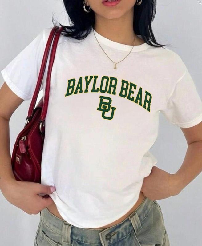 Baylor Bear Vintage Sport Teams NCAA Collection Unisex Crewneck Black Baby Tee, Graphic Team Collection Baby Tee, Gift...