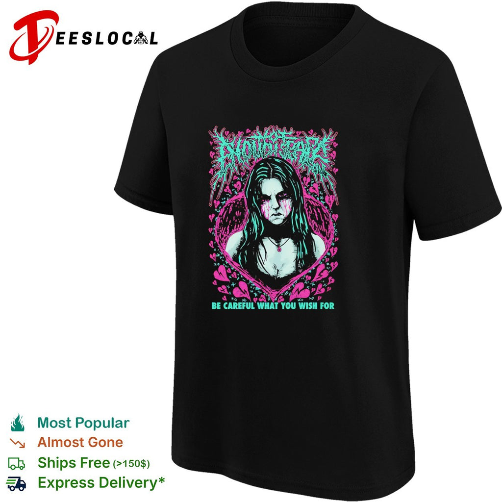 Be Careful What You Wish For Goth Girl broken heart shirt