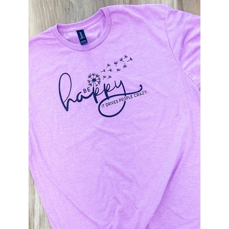 Be Happy Graphic Tee Hoodie, Sweatshirt | RetroVerseTees.com