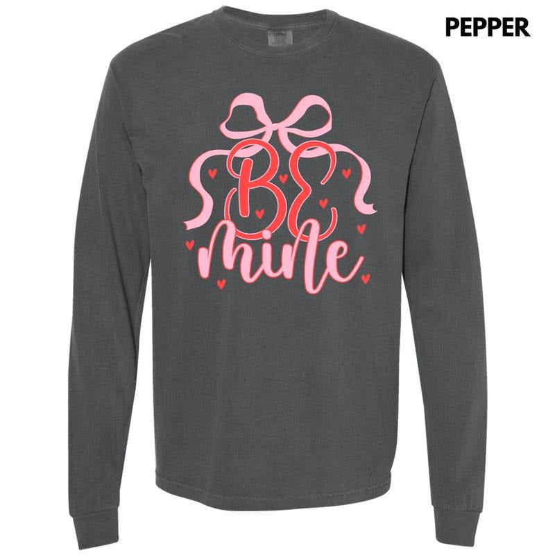 Be Mine Coquette Long Sleeve Comfort Colors T-Shirt 'NLB' Hoodie, Sweatshirt | RetroVerseTees.com