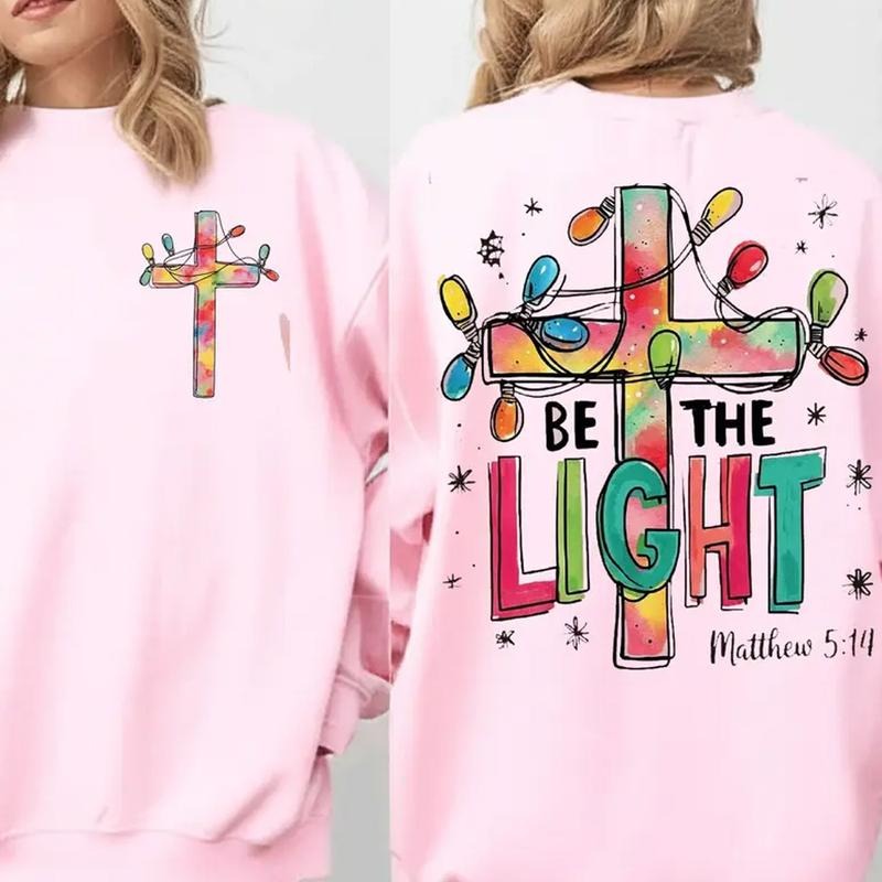 Be TNF Light TNF Christmas Sweatshirt, Christmas Christian Sweater, Christmas Light Sweatshirt, Inspirational Shirt,...