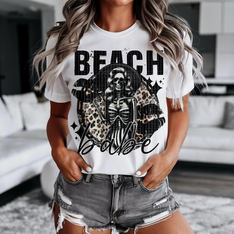 Beach Babe Skeleton DTF Transfers - THIS IS NOT A SHIRT Hoodie, Sweatshirt | RetroVerseTees.com
