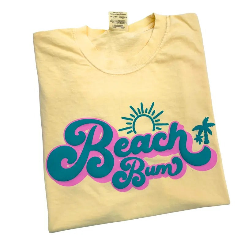 Beach Bum Puff Comfort Colors T-Shirt Hoodie, Sweatshirt | RetroVerseTees.com
