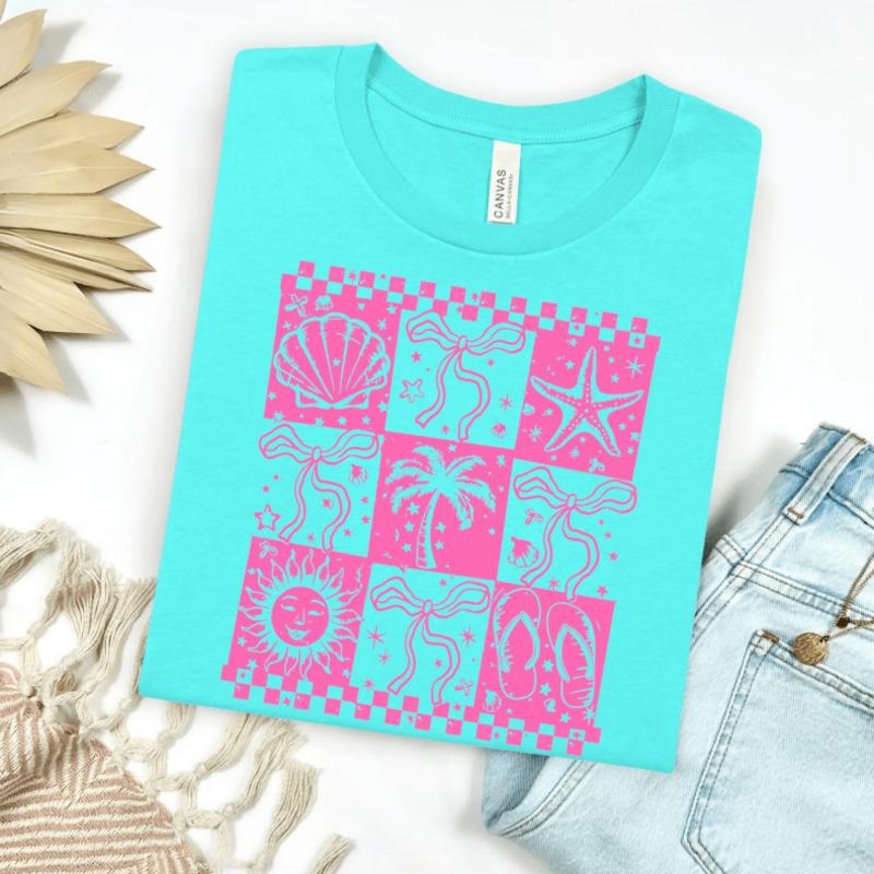 Beach Square Graphic Tee | Cruise Shirt, Vacation Vibes Hoodie, Sweatshirt | RetroVerseTees.com