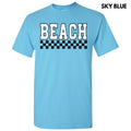 Beach Varsity Checkered Gildan Short Sleeve T-Shirt 'NLB' Hoodie, Sweatshirt | RetroVerseTees.com