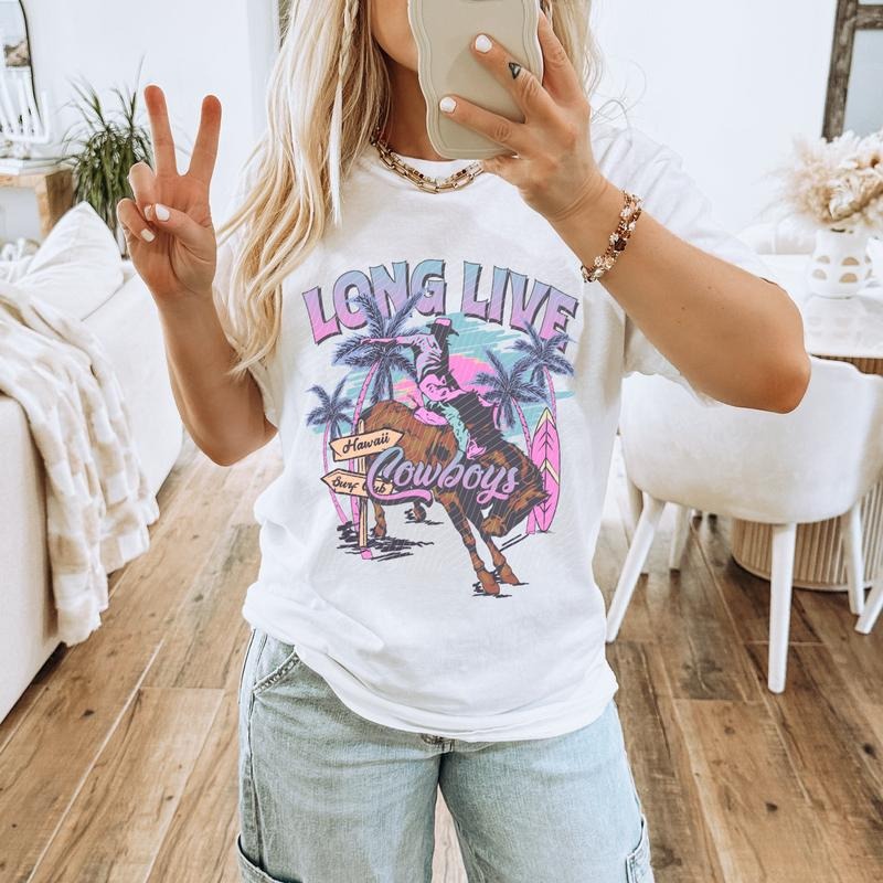 Beachy Long Live Cowboys DTF Transfers - THIS IS NOT A SHIRT Hoodie, Sweatshirt | RetroVerseTees.com
