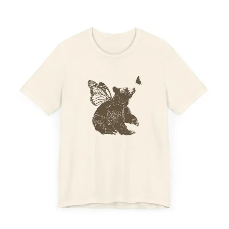 Bear With Butterfly Wings Vintage T Shirt, Retro 90s Bear Shirt, Butterly Retro Tee, Funny Unisex Adult Bear Graphic T...