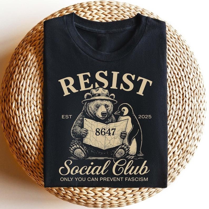 Bears Penguins RESIST Shirt, Social Club Penguins Shirt, I Stand With The Penguins, Flippers Up Social Club, FDT Bear...