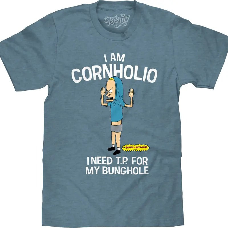 Beavis and Butthead I am Cornolhio Cartoon T-Shirt - Indigo Black Heather Hoodie, Sweatshirt | RetroVerseTees.com