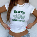 Beer Me I_m Irish-Ish Micro Rib Baby Tee, St. Patricks Day Outfit, Green Beer St Pattys Top, Irish Pride Theme Baby tee,...