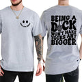 Being Won't Make Yours Any Bigger Shirt, Funny Saying Wavy Graphic Printed Tee, Humor Shirt, Funny Shirt for Men, Comfy...