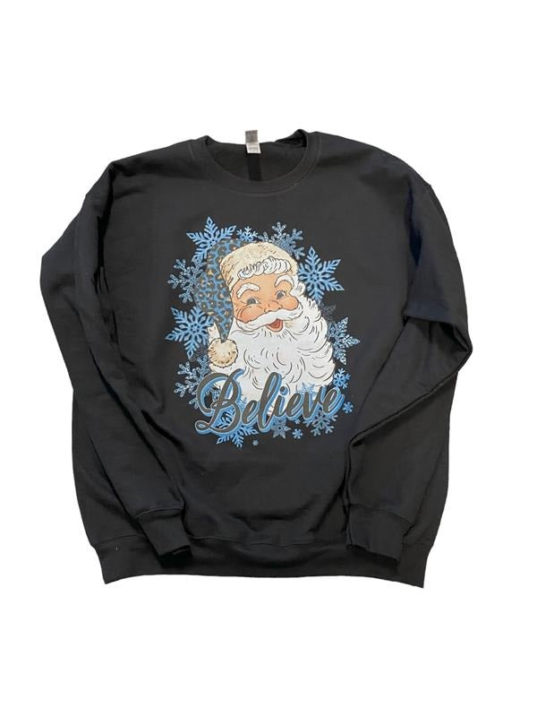 Believe Santa Sweatshirt T-Shirts, Hoodie | RetroVerseTees.com