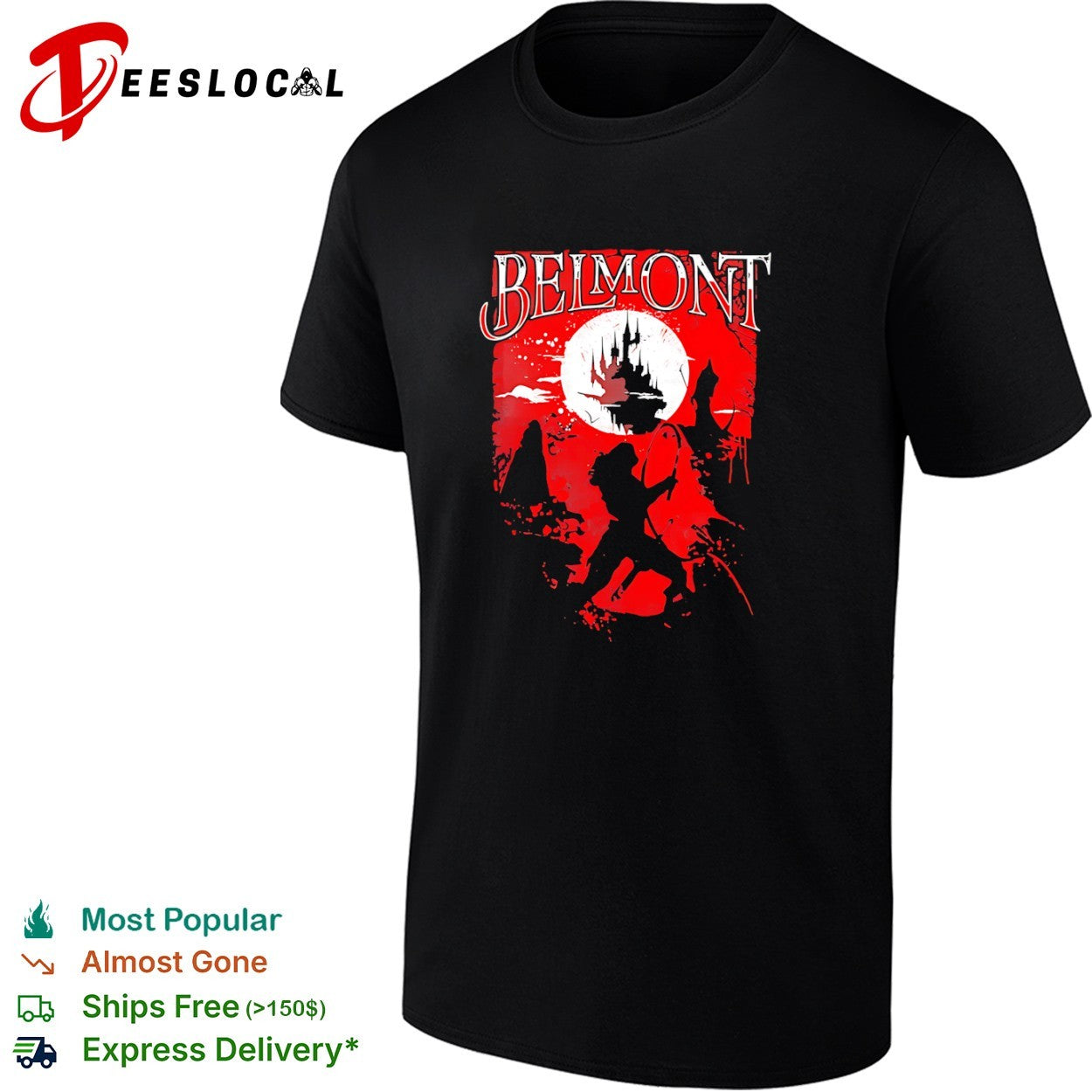 Belmont Castlevania Distressed Silhouette shirt