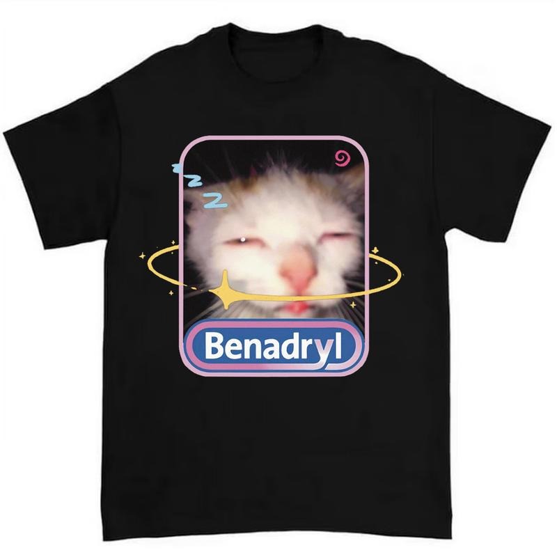 Benadryl Cat T-Shirt Highlighting Hilarious and Adorable Meme Artwork Hoodie, Sweatshirt | RetroVerseTees.com