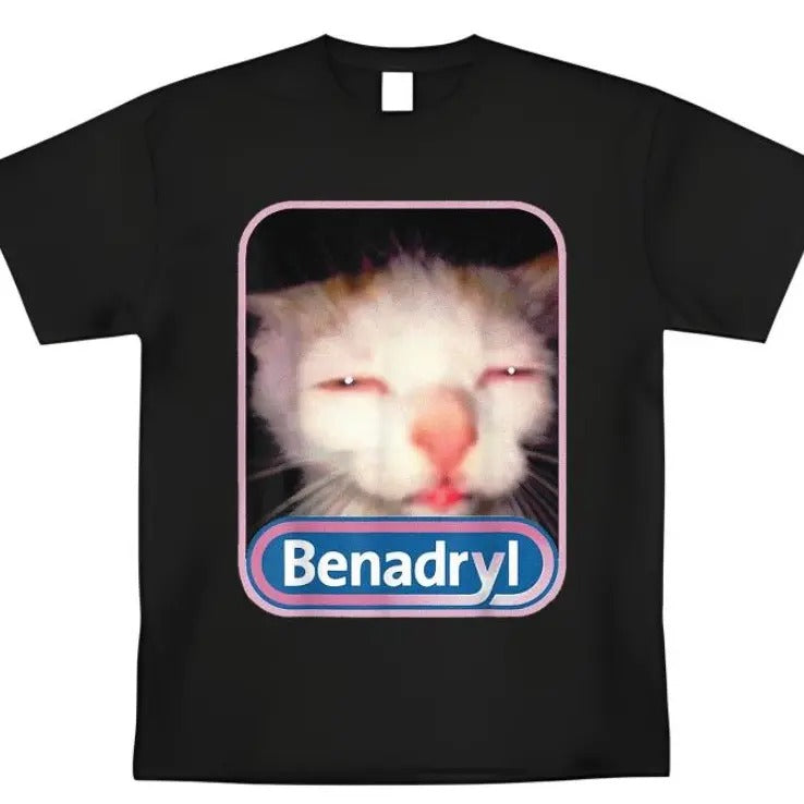 Benadryl Meme Cat shirt Funny Tee Casual Graphic T Shirt Hoodie, Sweatshirt | RetroVerseTees.com