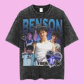 Benson Boone Heart Collage Graphic Tee, Retro Blue Fan Art Shirt, Emotional Pop Star Aesthetic, Unisex Menswear...