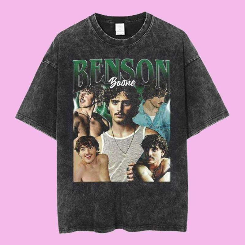 Benson Boone Retro Collage Graphic Tee, 90s Style Music Artist Shirt, Fan Merch Aesthetic T-Shirt, Unisex Menswear...