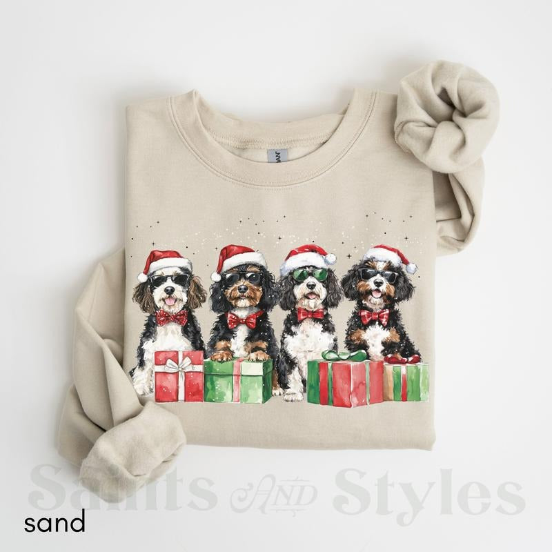 Bernedoodle Christmas Sweatshirt Doodle Mom Dad T-shirt Bernedoodle Gift Holiday Pet Parent Gift Christmas Dog Shirt...