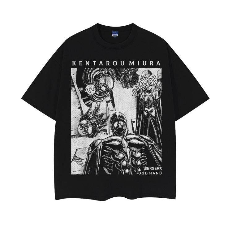 Berserk "God Hand" Heavyweight Vintage Tee 100% Cotton OVERSIZED Anime T-shirt Menswear Top crew necks cotton tops Casual...