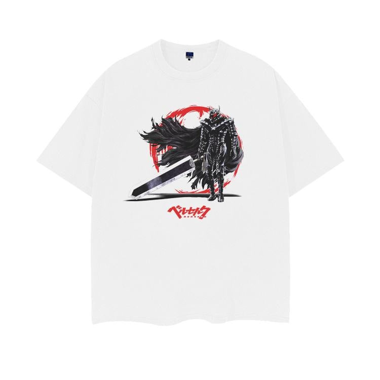 Berserk "Sword Soul" Heavyweight Vintage Tee 100% Cotton OVERSIZED Anime T-shirt Menswear Top Crew Necks Tshirt Casual...