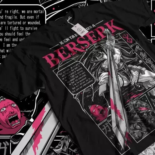 Berserk T-shirt Strip Guts Berserker Armour Horror Anime Gift Tee Shirt All Size Hoodie, Sweatshirt | RetroVerseTees.com