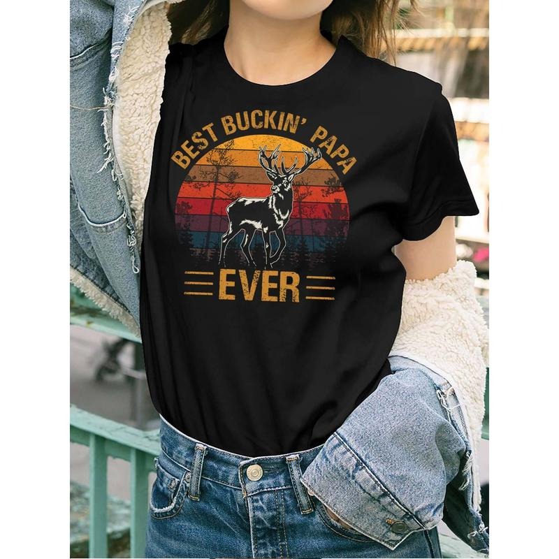 Best Buckin Papa Ever Women'WB shield Short Sleeve T-Shirt