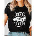 Best Dad Ever" Graphic Tee for Women- Casual Crew Neck, Short Sleeve T-Shirt with Stretchy Blend, Perfect TNF'WB shield...