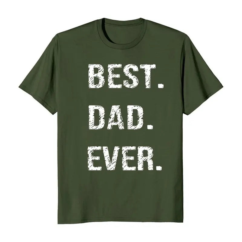 Best Dad Ever Fathers Day T-Shirt - Casual Cotton Crewneck Tee with White Text Design Hoodie, Sweatshirt | RetroVerseTees.com