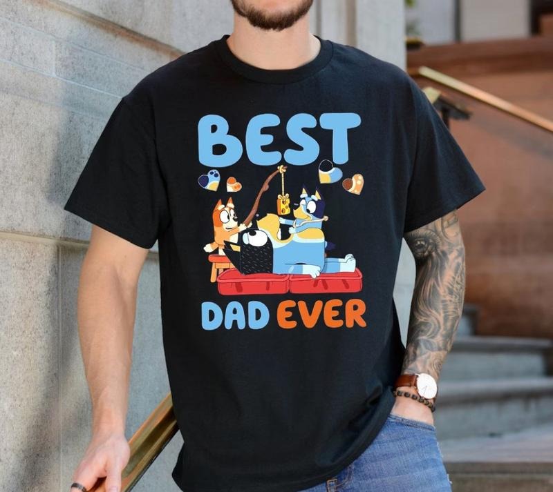 Best Dad Ever Shirt, Funny Bluey Daddy Vintage Shirt, Bluey Dad Retro Tee, Bluey Family Shirt, Cooler Dad Tee, Fathers...