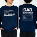 Best Dad Ever Sweatshirt, Funny Dad Nutrition Facts Crewneck, Funny Long Sleeved Pullover For Dad, Sweater For Daddy,...