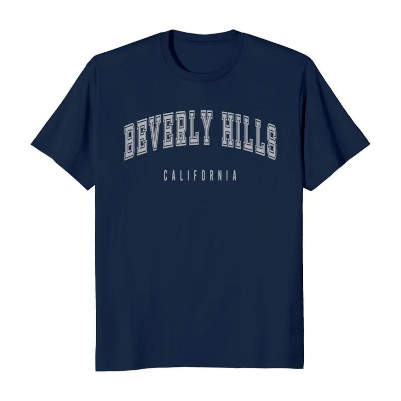Beverly Hills California Classic Short Sleeve Men's T-Shirt Casual Cotton Hoodie, Sweatshirt | RetroVerseTees.com