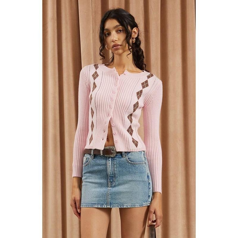 Beverly and Beck Women's Argyle Knit Cardigan T-Shirts, Hoodie, Sweatshirt | RetroVerseTees.com