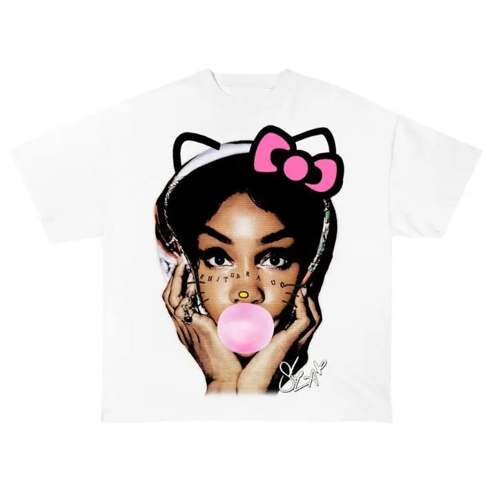 Big Face  SZZA Kitty Bubble Gum Graphics T-Shirts, Hoodie, Sweatshirt | RetroVerseTees.com