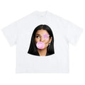 Big Face Jhenee Pink Star Bubble Gum Graphic T-shirt Cotton Fabric Top Womenswear Hoodie, Sweatshirt | RetroVerseTees.com