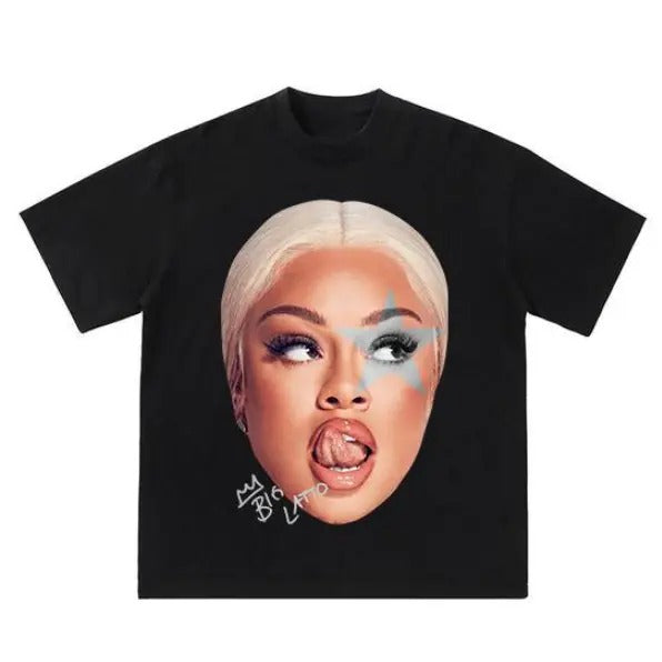 Big Face Lattooo Blue Star Graphic Rap Shirt Hoodie, Sweatshirt | RetroVerseTees.com